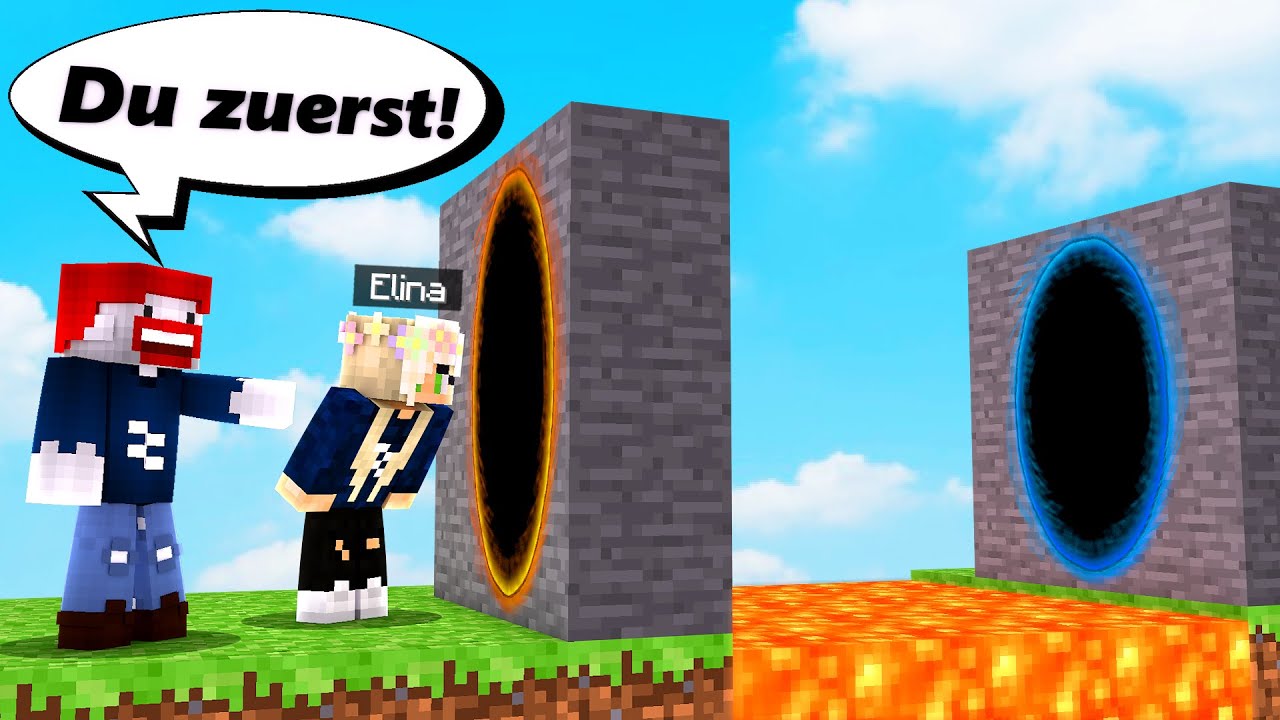 Die PORTAL GUN PRANKS mit ELINA! in Minecraft