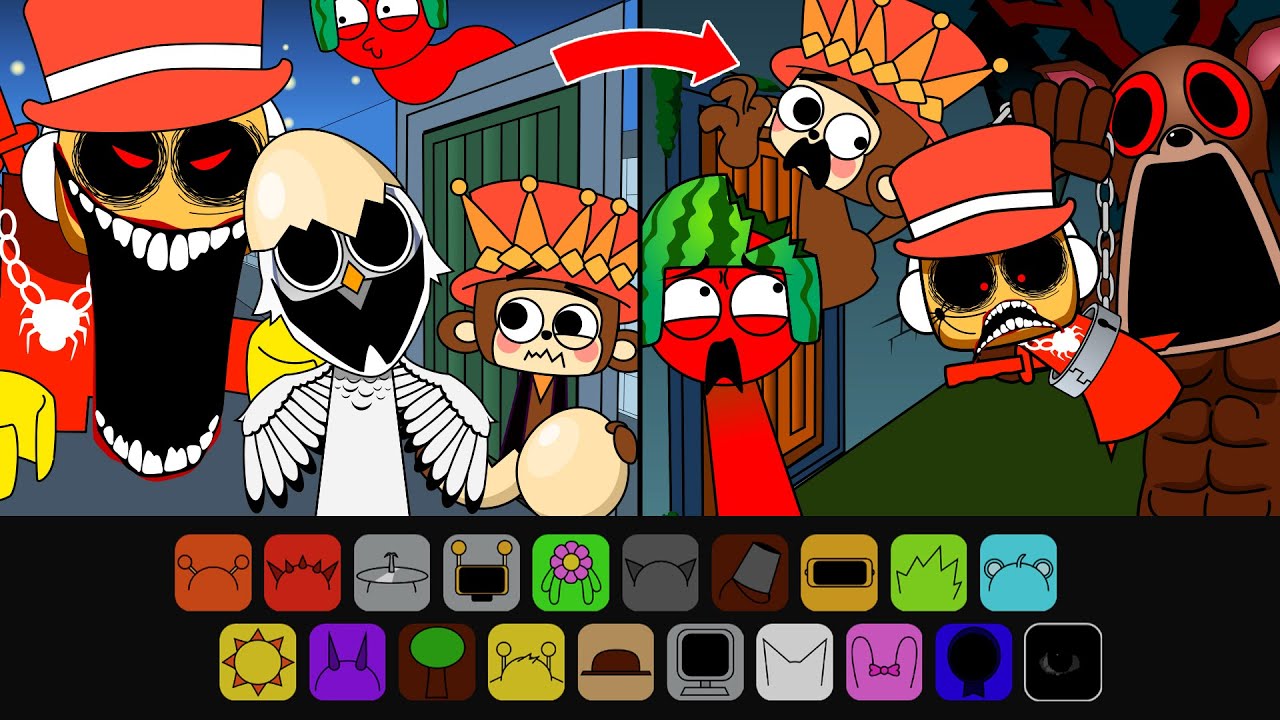 Incredibox Sprunki Retake Sinner Edition: CURSED SAMMY, Jandel, Melon Hide&Seek 99 Night Forest Maze
