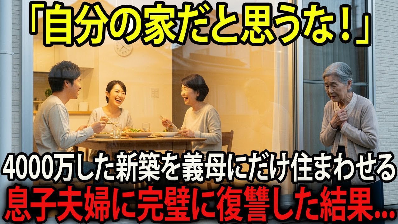 「あんたは一人で十分」同居の約束で4000万の土地を渡して建てた息子夫婦の新築、完成後私の部屋が嫁母の部屋になっていた。お望み通り全員まとめて追い出してやった結果・・・