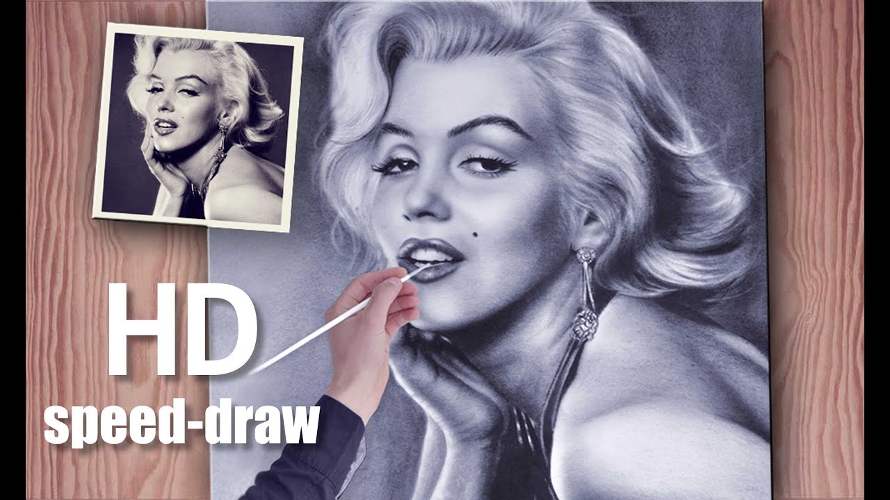 Speed Paint Marilyn Monroe how to draw AMAZING painting (realistic)