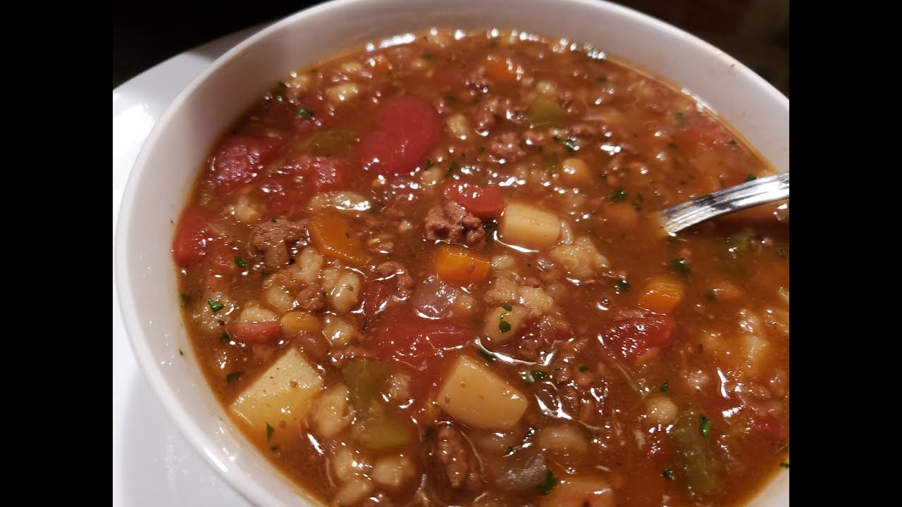 Beef Barley Lentil Soup  - SLow Cooker Recipe