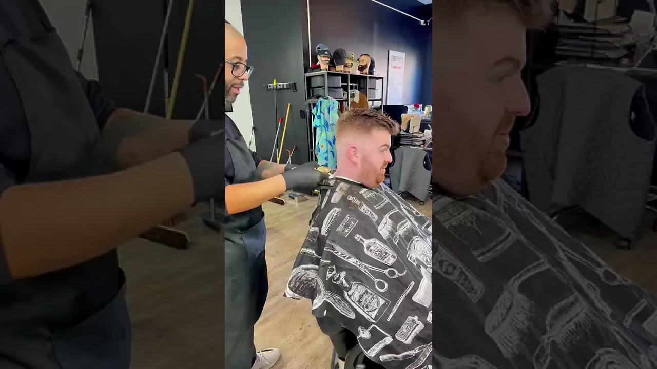 Comb over demonstration by Mr. Delacruz at Berks Barber School, Reading Pa 