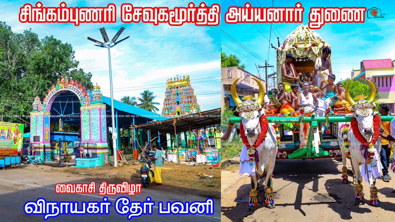சிங்கம்புணரி சேவுகமூர்த்தி அய்யனார் கோவில் வைகாசி  விநாயகர் தேர் பவனி வீடியோ.