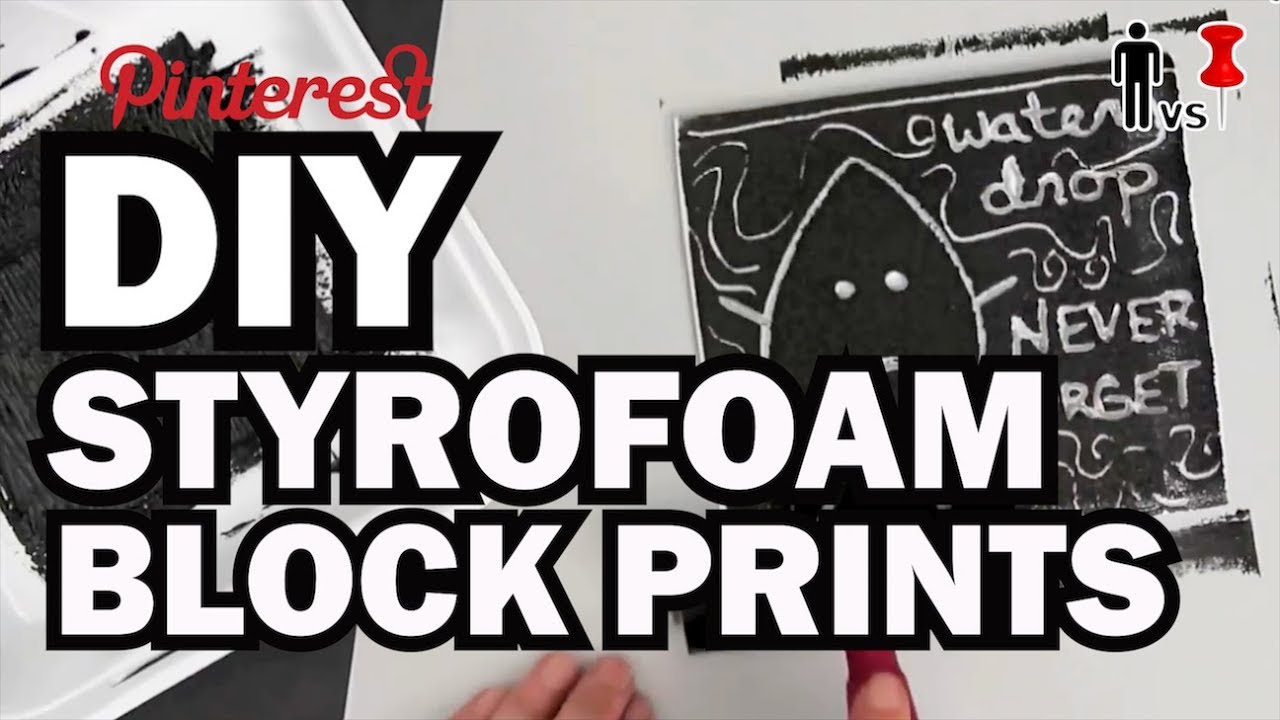DIY Styrofoam Block Prints - Man Vs Pin #50 - 1M Subscribers!!!!