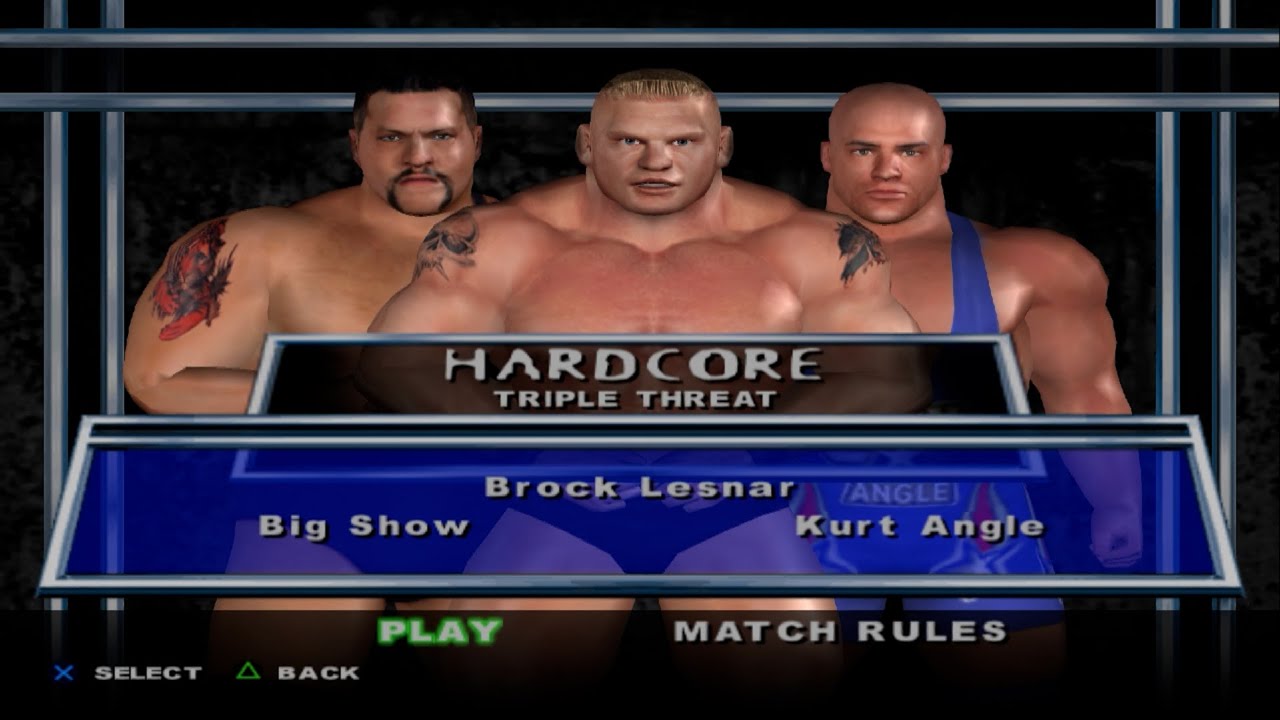 WWE SmackDown! Here Comes the Pain - Big Show VS Brock Lesnar VS Kurt Angle (HARDCORE)