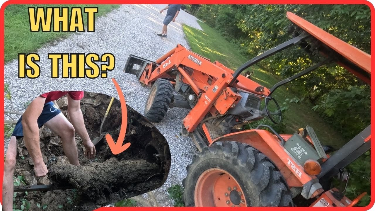 CLEARING A CLOGGED CULVERT PIPE UNDER A DRIVEWAY