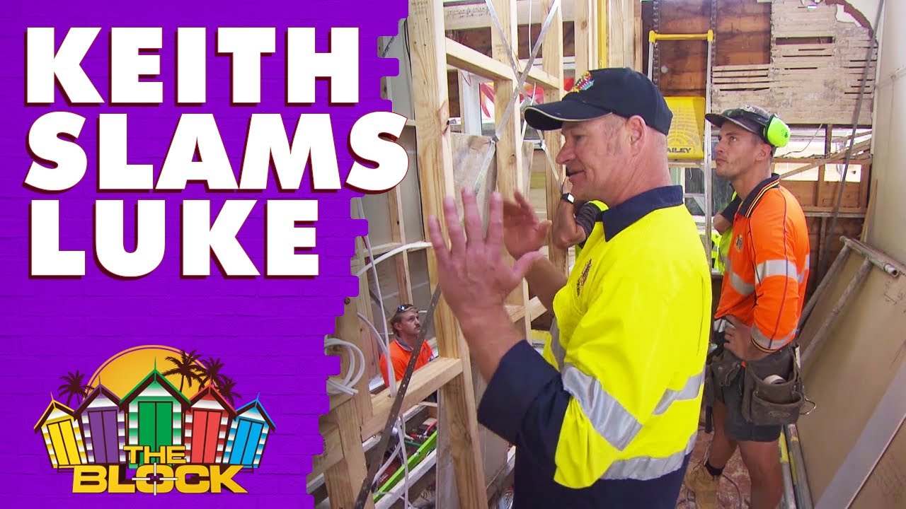Keith slams Luke as teams try to get ready for 'waterproof Wednesday' | The Block 2020