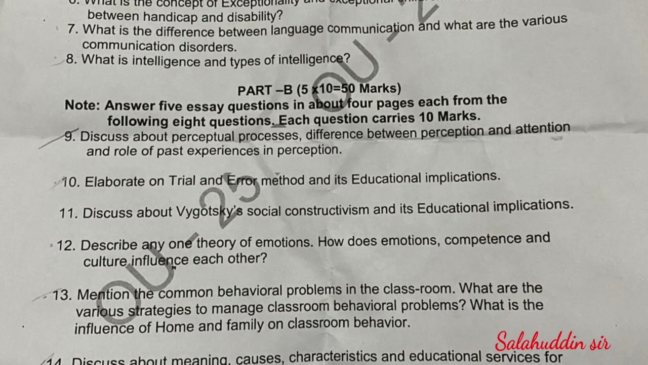 B.Ed sem 2 | Educational psychology theory and practice | sept 2025 