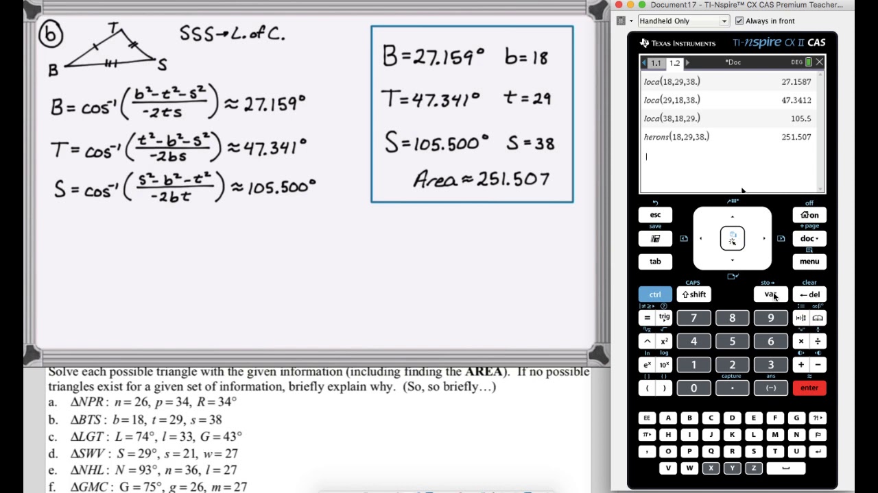 Law of Sines and Law of Cosines Practice Quiz