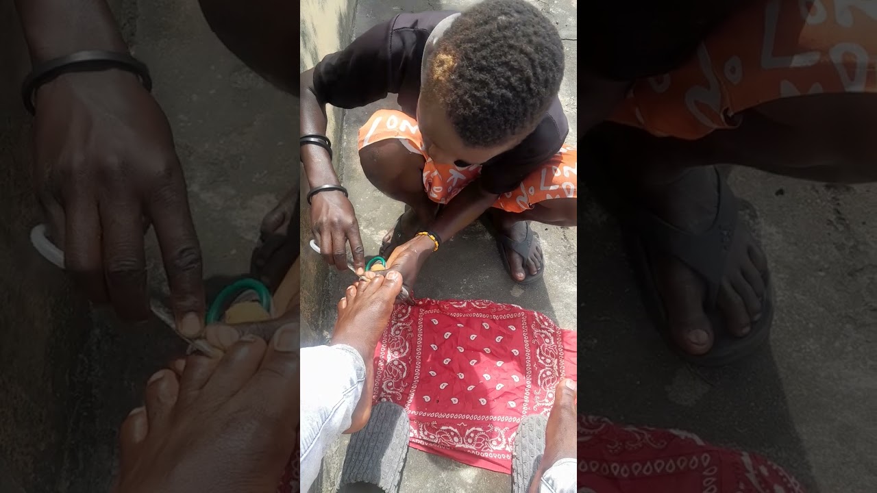 Local pedicure in Lagos Nigeria by a northern (aboki) support Local businesses 