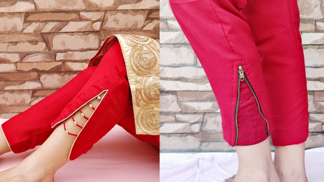 Stylish pant's designs with easy steps (English subtitles)