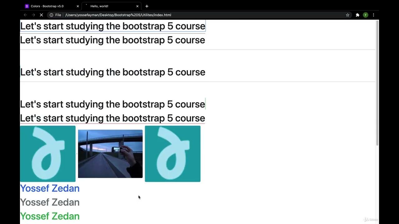 Bootstrap Tutorial: Utilities-  Colors