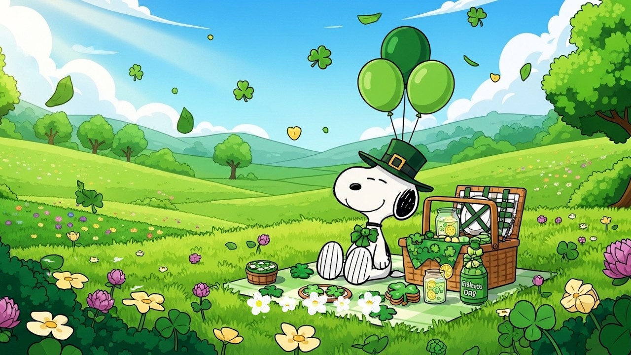 🌿🍀 Snoopy’s St. Patrick’s Day Garden | Soft Lofi for Study & Relax, Calm Minds