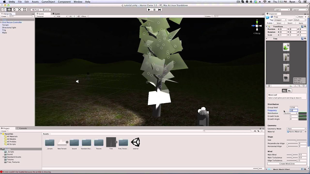 Custom trees! How to make a Horror game 4 Unity 3D.