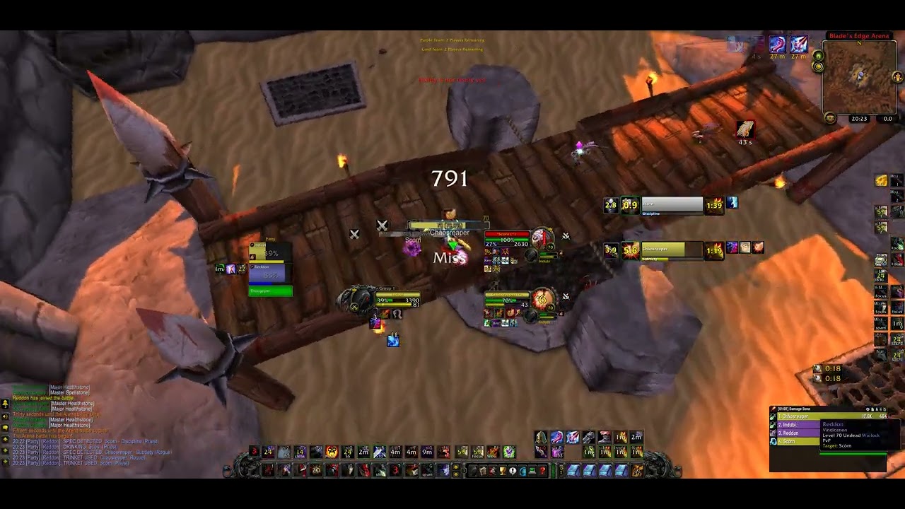 Anniversary TBC arena rogue/lock (h) vs rogue/disc (h) Felhunter MVP