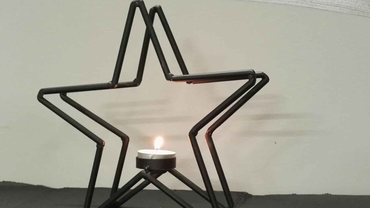 DIY Metal star candle holder.