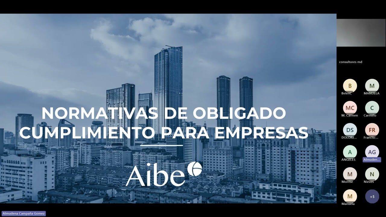 Webinar 19/03/2024 Normativas de obligado cumplimiento para empresas  - Aibe Formación