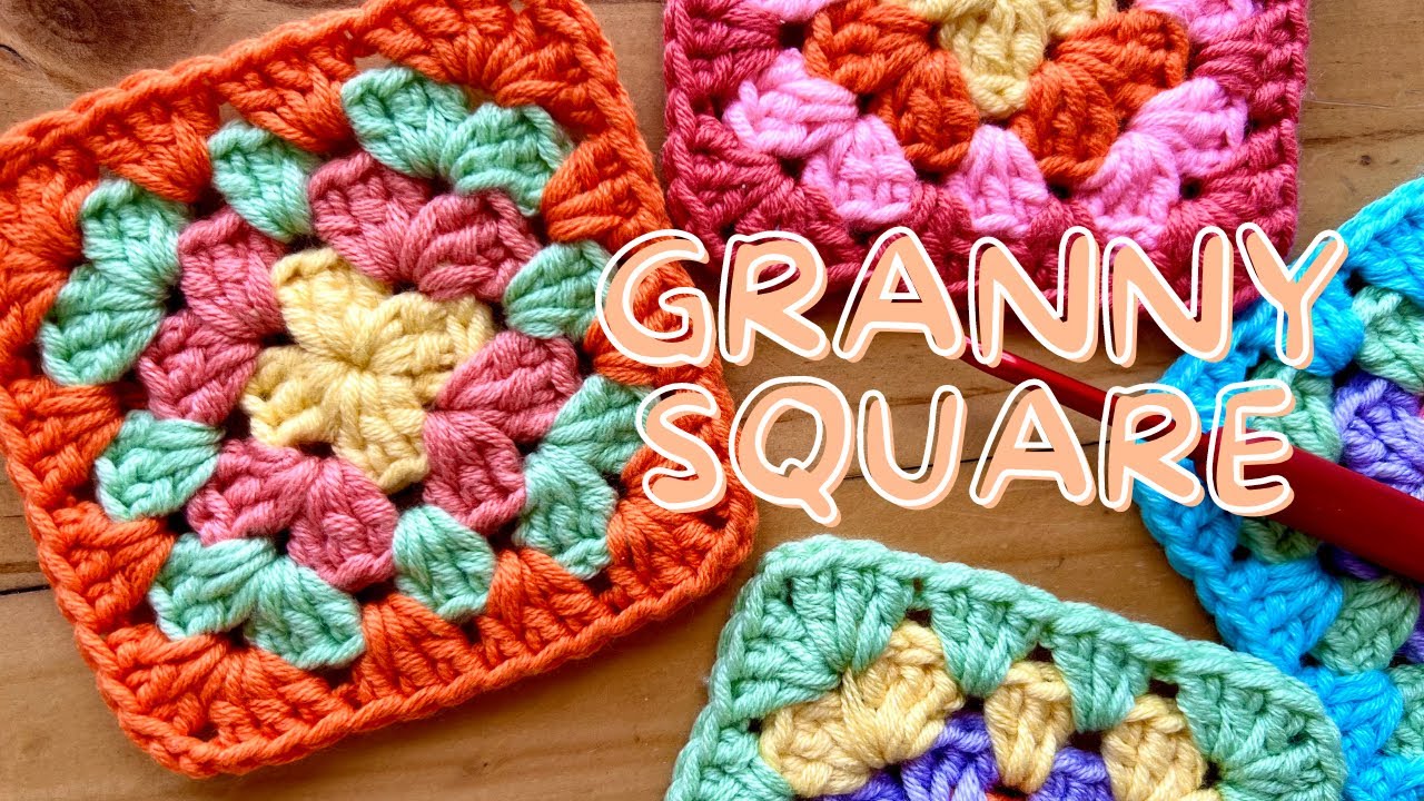 🧶💜 Cómo tejer granny square clásico a crochet - Es muy chévere y súper facil 👏🏼