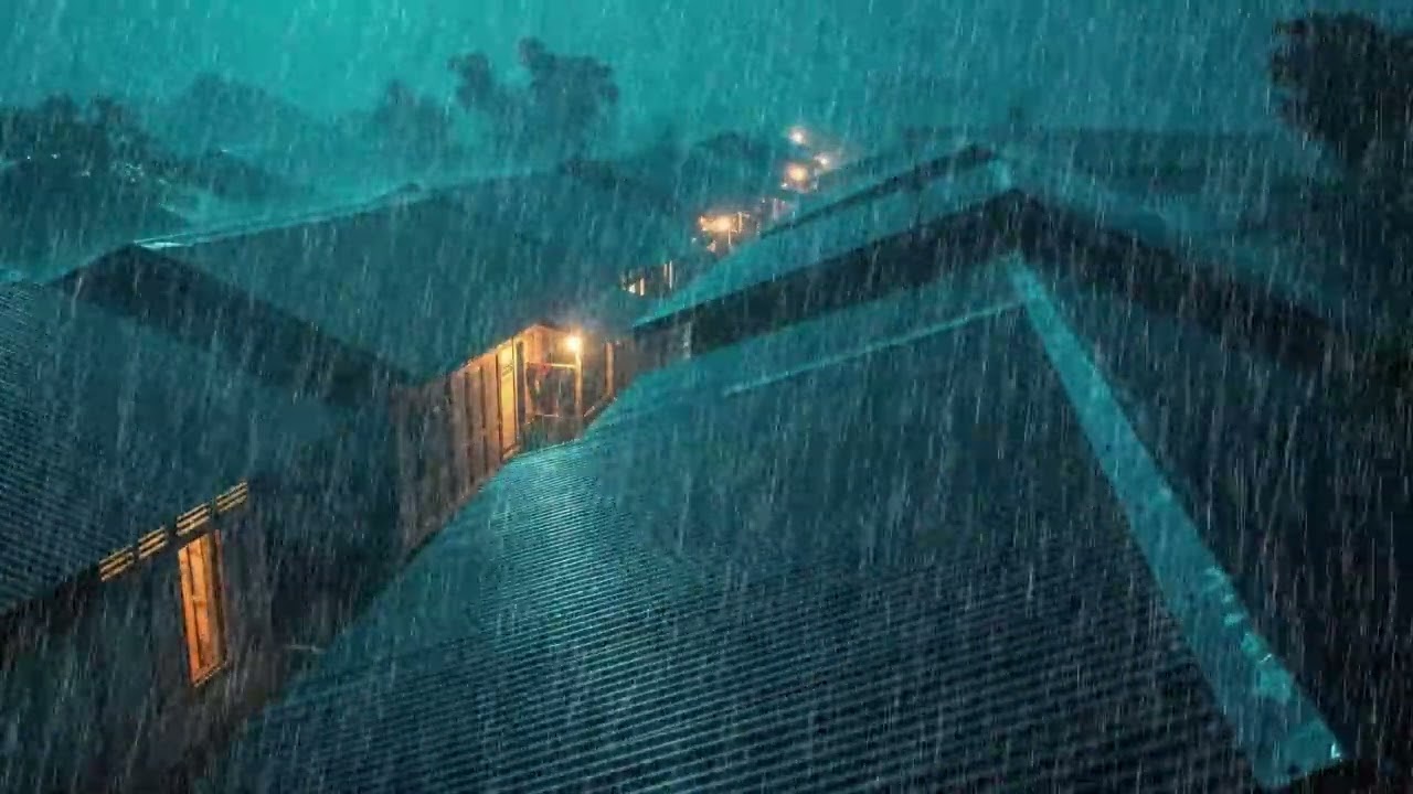 No Ads Rain Sounds for Sleeping – Tin Roof Rain with Low Thunder ASMR for Deep Sleep