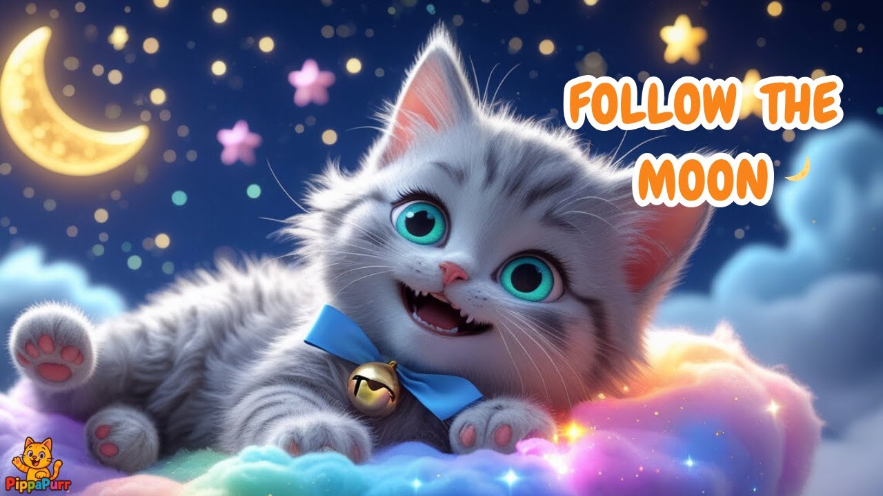 🐈This Tiny Kitten Followed the Moon… What Happens Next? | Kids Songs | Pippapurr Sleep Songs