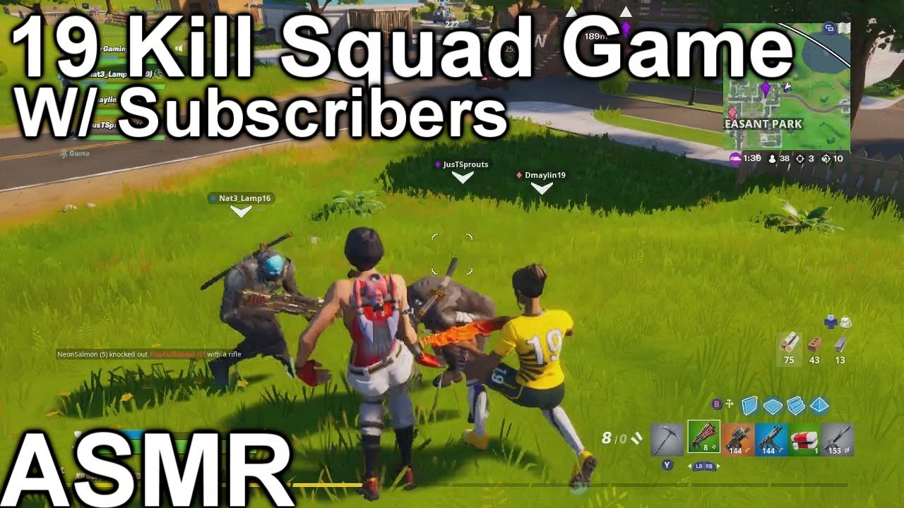 ASMR GAMEPLAY | 19 Kill Fortnite Squad Game W/ Subs | Relaxing Gum Chewing + Controller Sounds