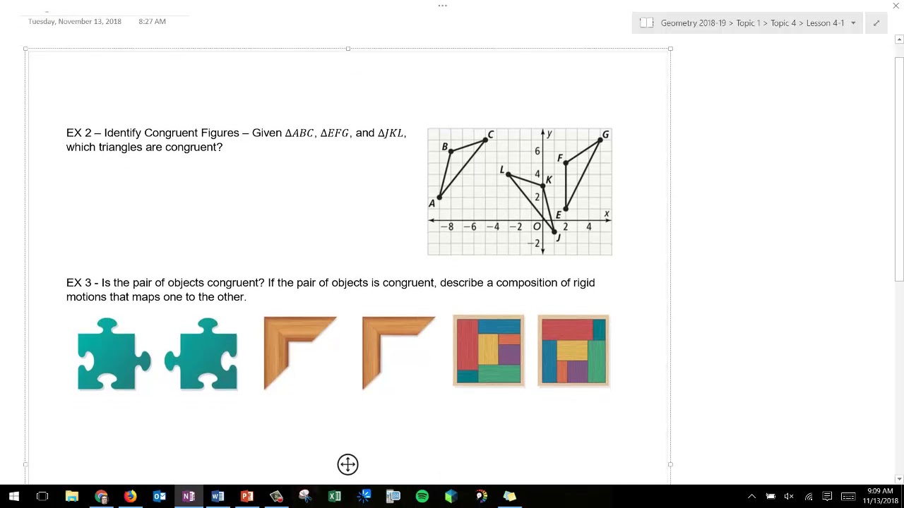 Lesson 4-1: Congruence