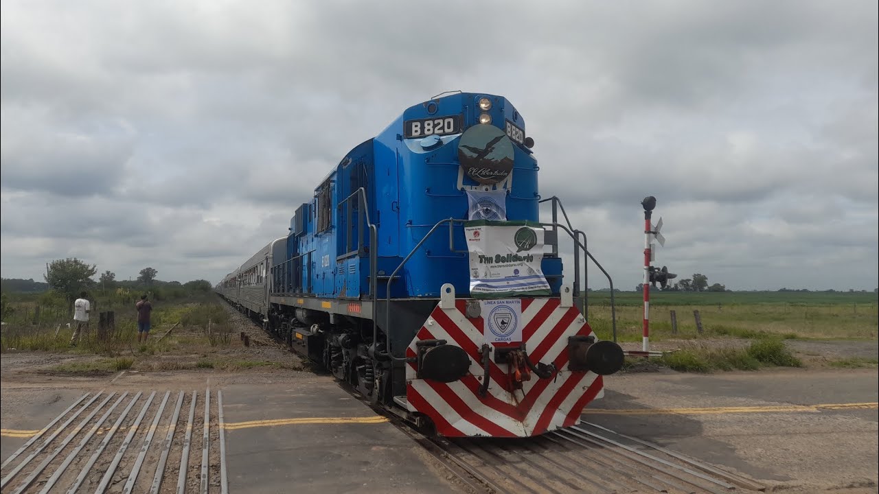 Alco RSD 16 B820 y su Tren Solidario pasando la RP51 en Rawson con destino a Caucete 27/2/25