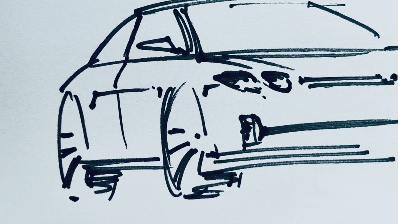 Quick expressive car sketch 