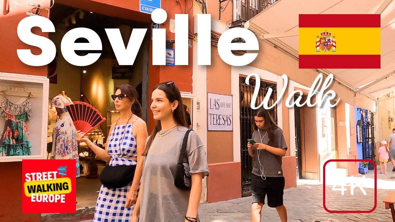 Seville Spain Walking Tour 4K 🇪🇸 Summer City Centre Walk | Flamenco Street Performance
