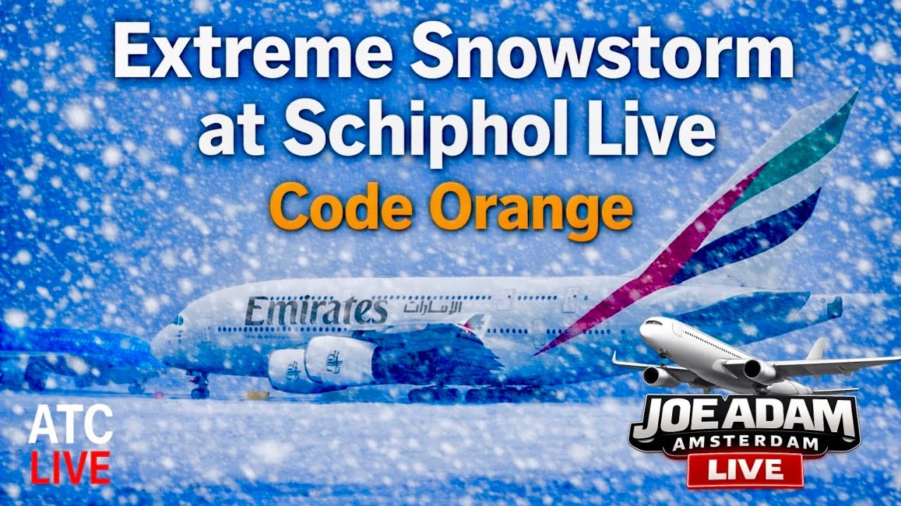 🔴 LIVE: EXTREME Snowstorm at Amsterdam Schiphol Airport | Jan 7, 2026