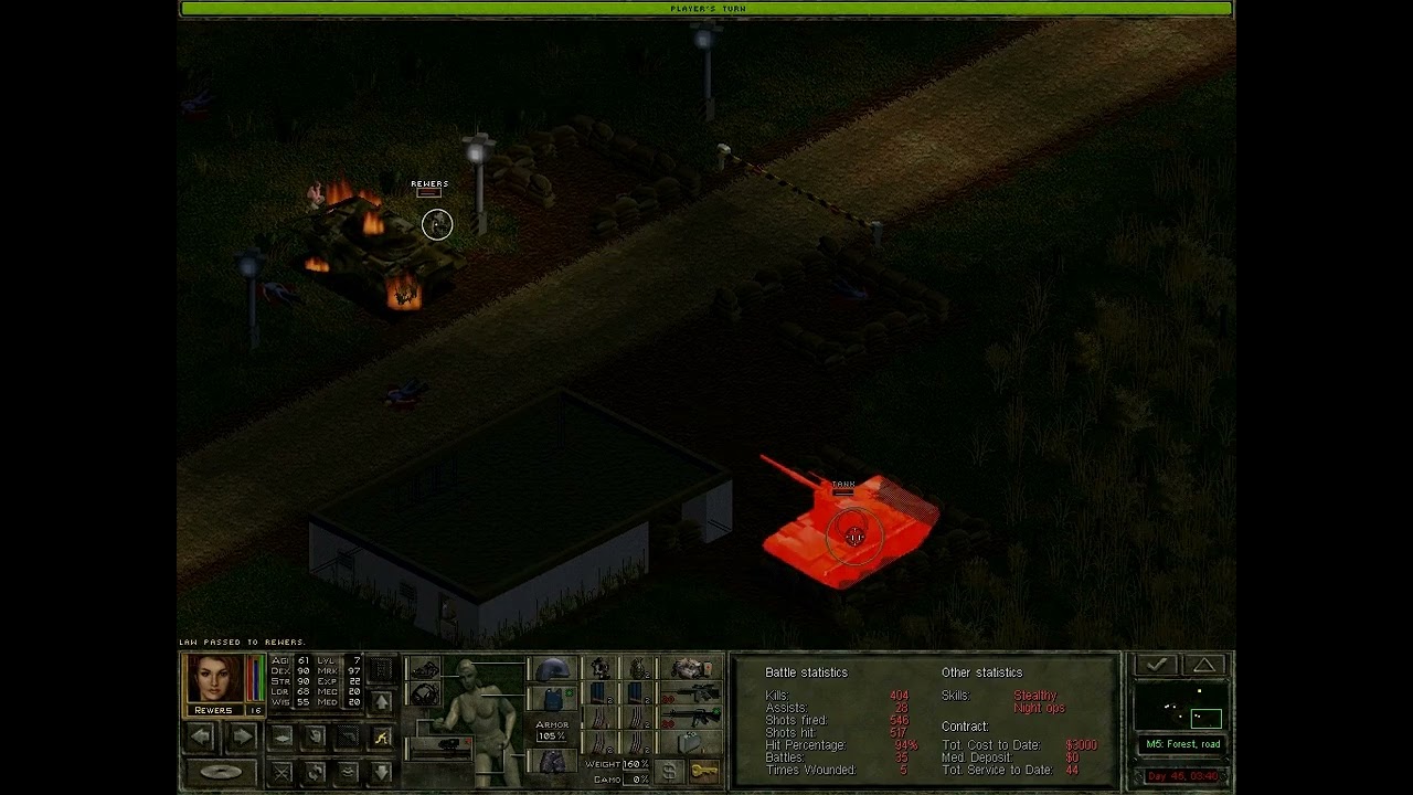 Jagged alliance 2 - Wildfire - LAW vs tank