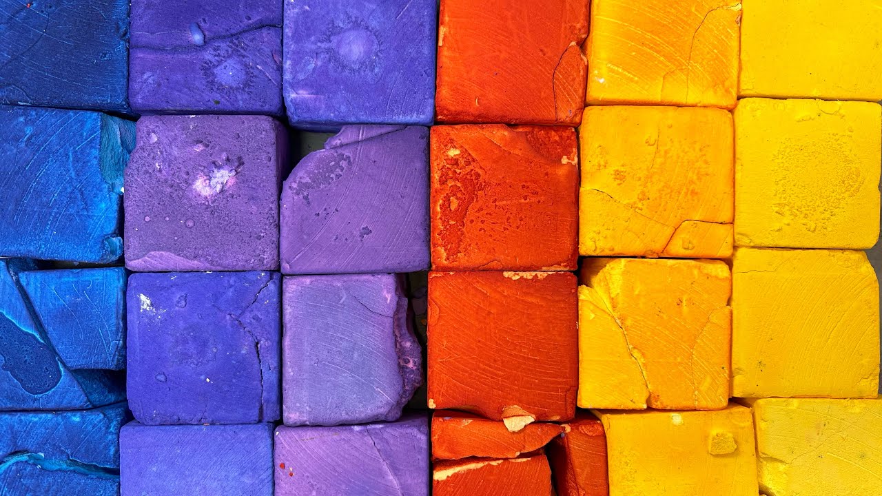 24 Vibrantly Dyed Soft GymChalk Blocks | ASMR