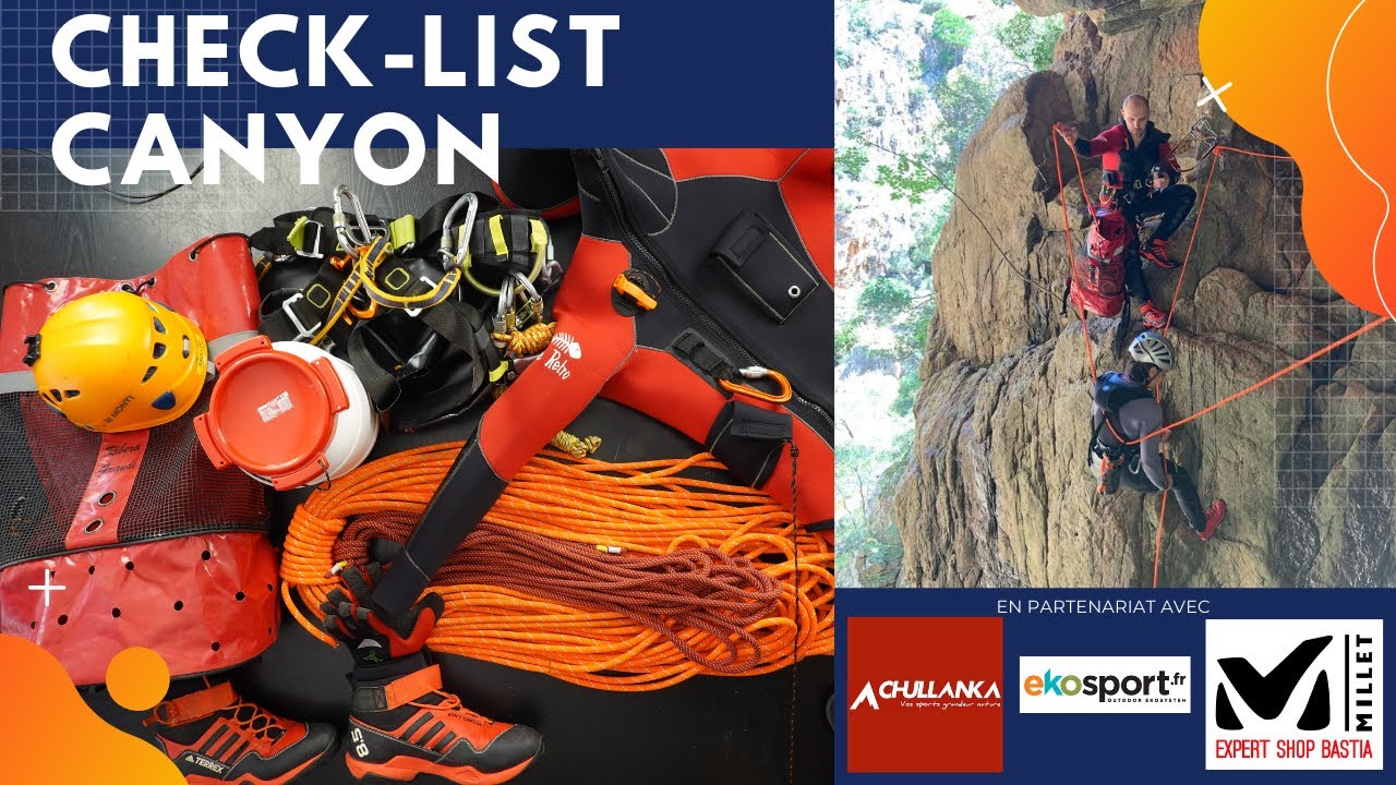CHECK-LIST CANYON pour ne rien oublier en canyoning