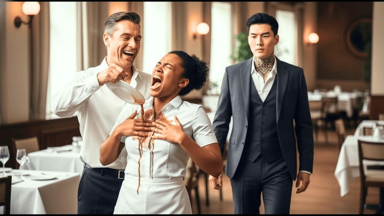 Entitled Billionaire Pours Hot Food On Waitress -Didn't See the Korean Mafia Boss Behind Him