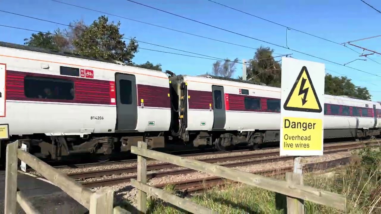 Trains at Cromwell Oct 23 LNER Azuma braking, new Grand Central train, “You Belong” LNER, loud horns
