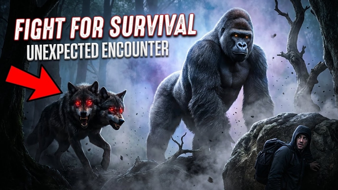 Epic Jungle Rescue Gorilla Faces Two Headed Wolf