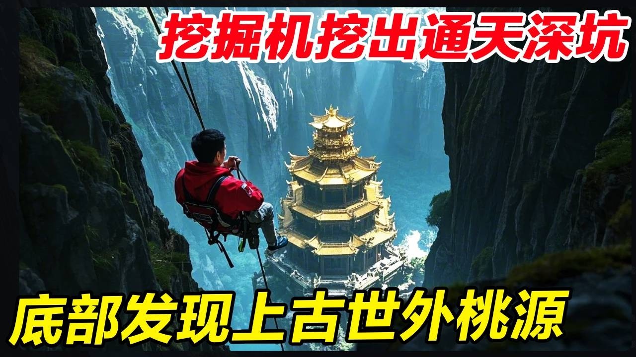 挖掘机无意间挖出一黑洞，小伙绳降数百米的黑暗深渊，内部简直惨不忍睹【户外小北哥】#探秘#探险