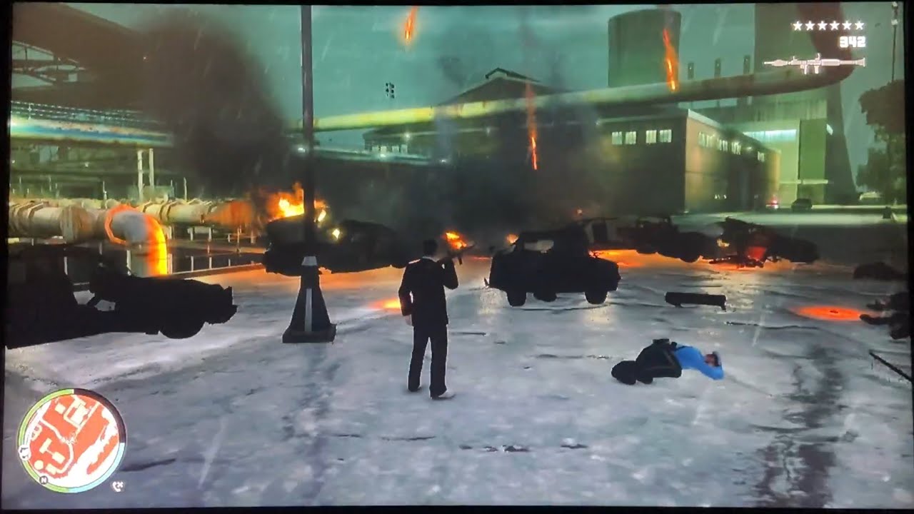 GTA 4 - Wrecked FIB Buffalo + 6 Star Rampage