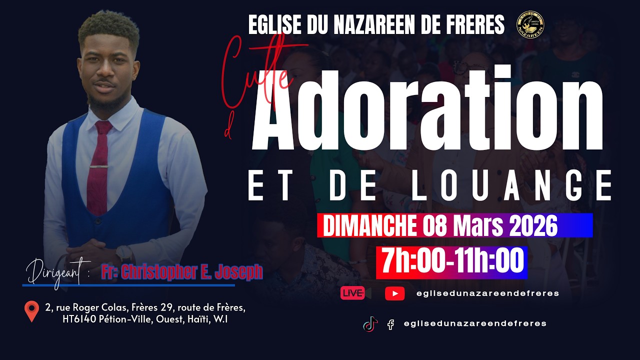 ENF| Culte d'adoration et de louange | Dimanche 08 Mars 2026