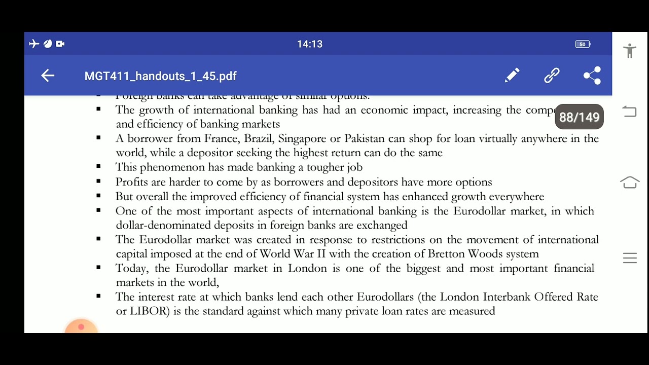 mgt411 lecture 26/ interest rate risk, trading risk, other risks, globalization+ future of banking