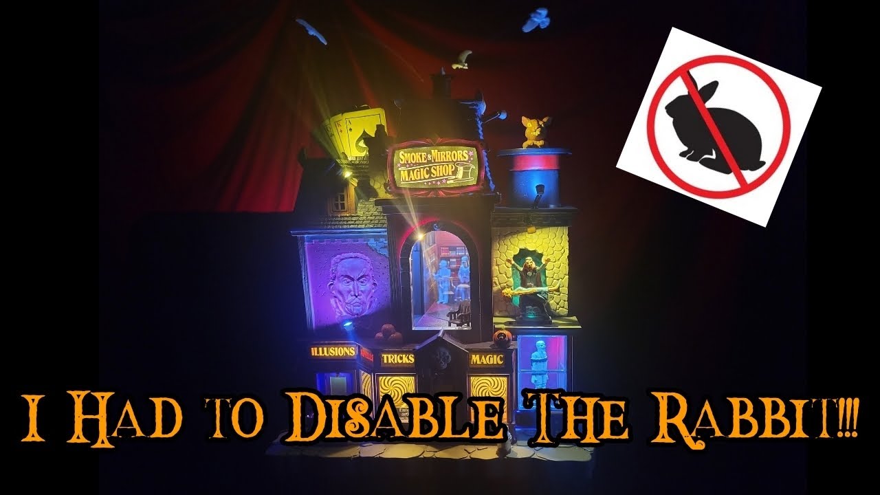 The Rabbit Had to Go! Lemax Spooky Town Smoke & Mirrors Magic Shop ~ Review ~ Rabbit Fix