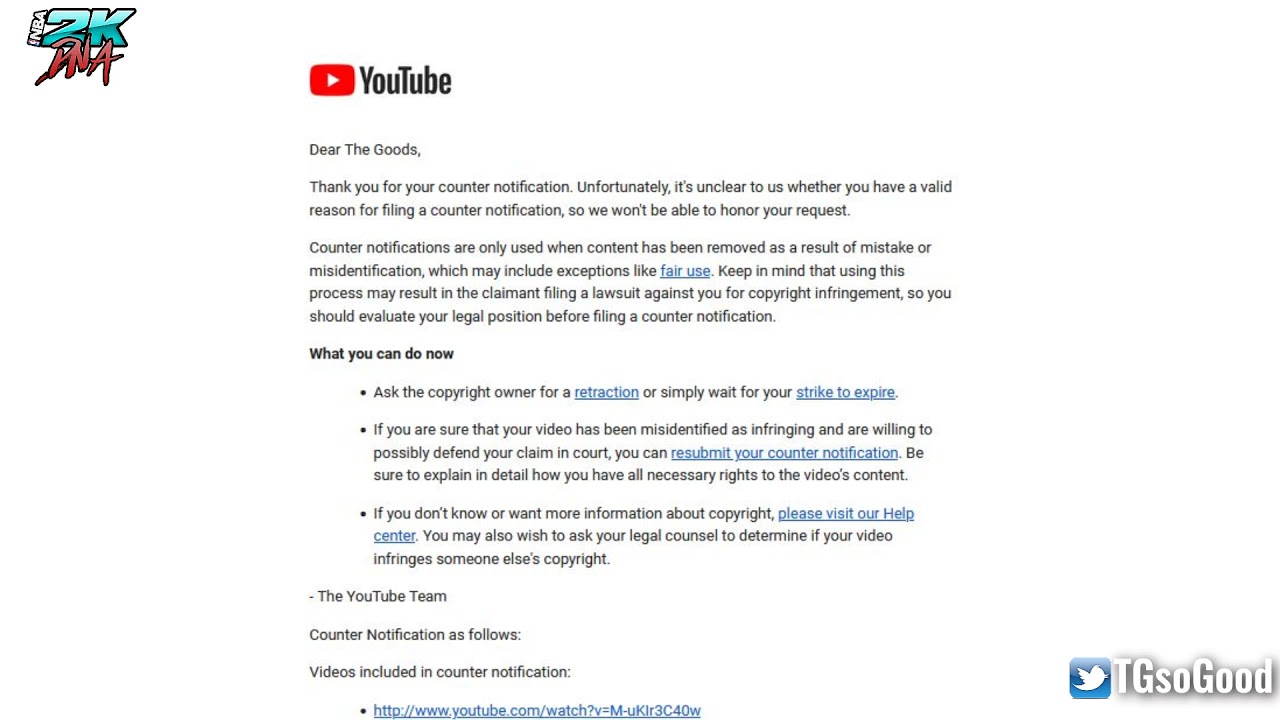 NBA 2K22 Copyright strike UPDATE