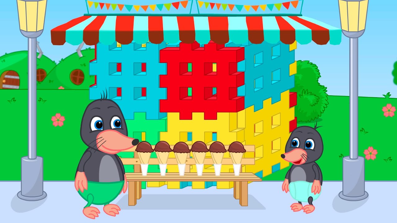 Benny Mole and Friends - Lego Ice Cream Shop Cartoon for Kids