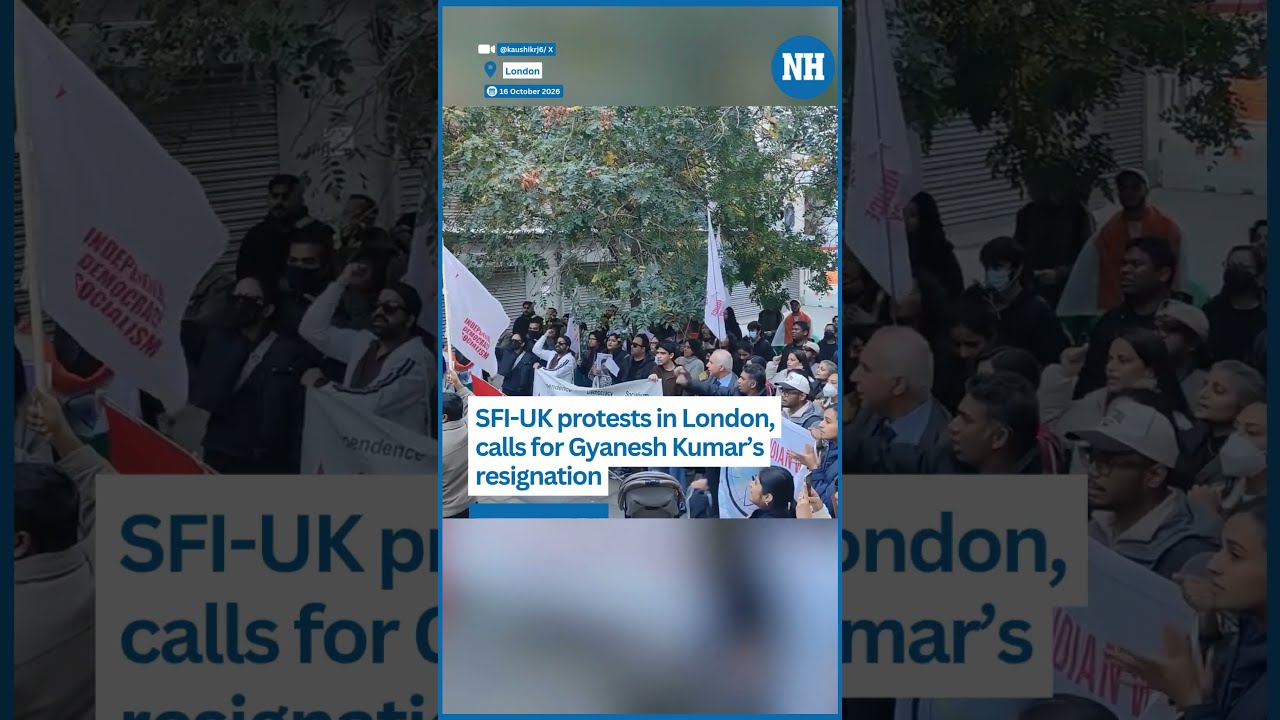 SFI UK protests in London, demands resignation of India&rsquo;s chief election commissioner