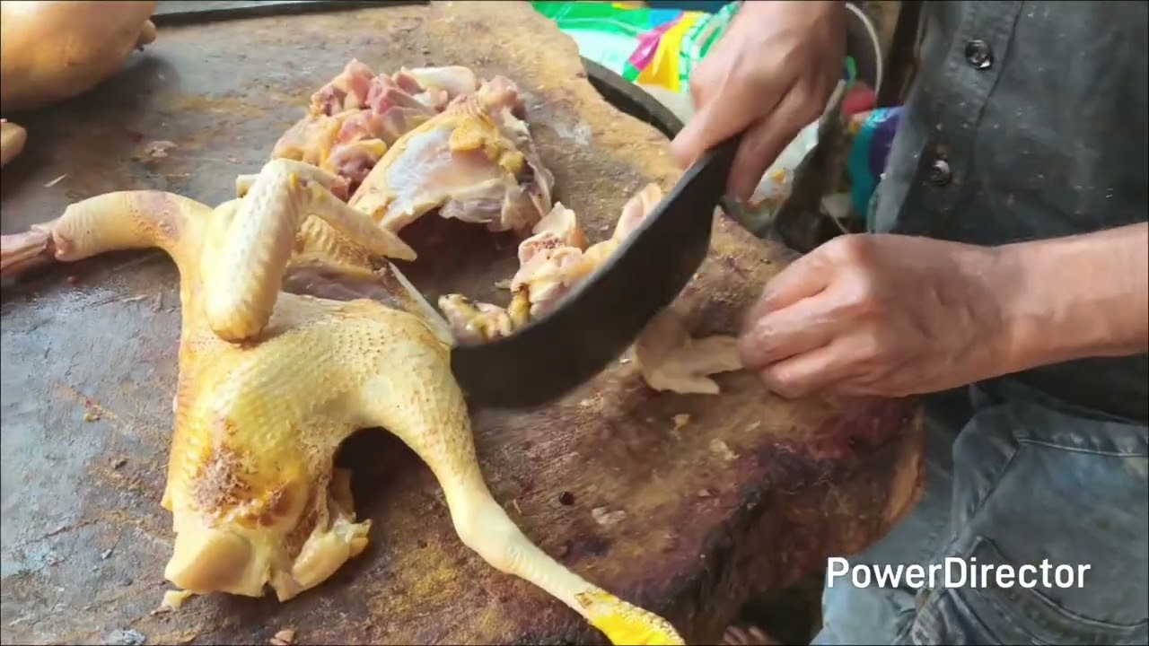 Country chicken cutting skills #indianstreetmarkets 
