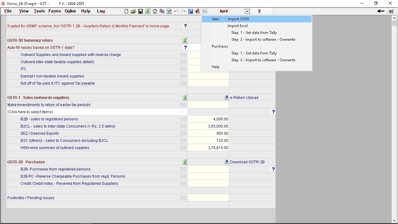 Import GSTR-1 JSON from Tally | Winman GST