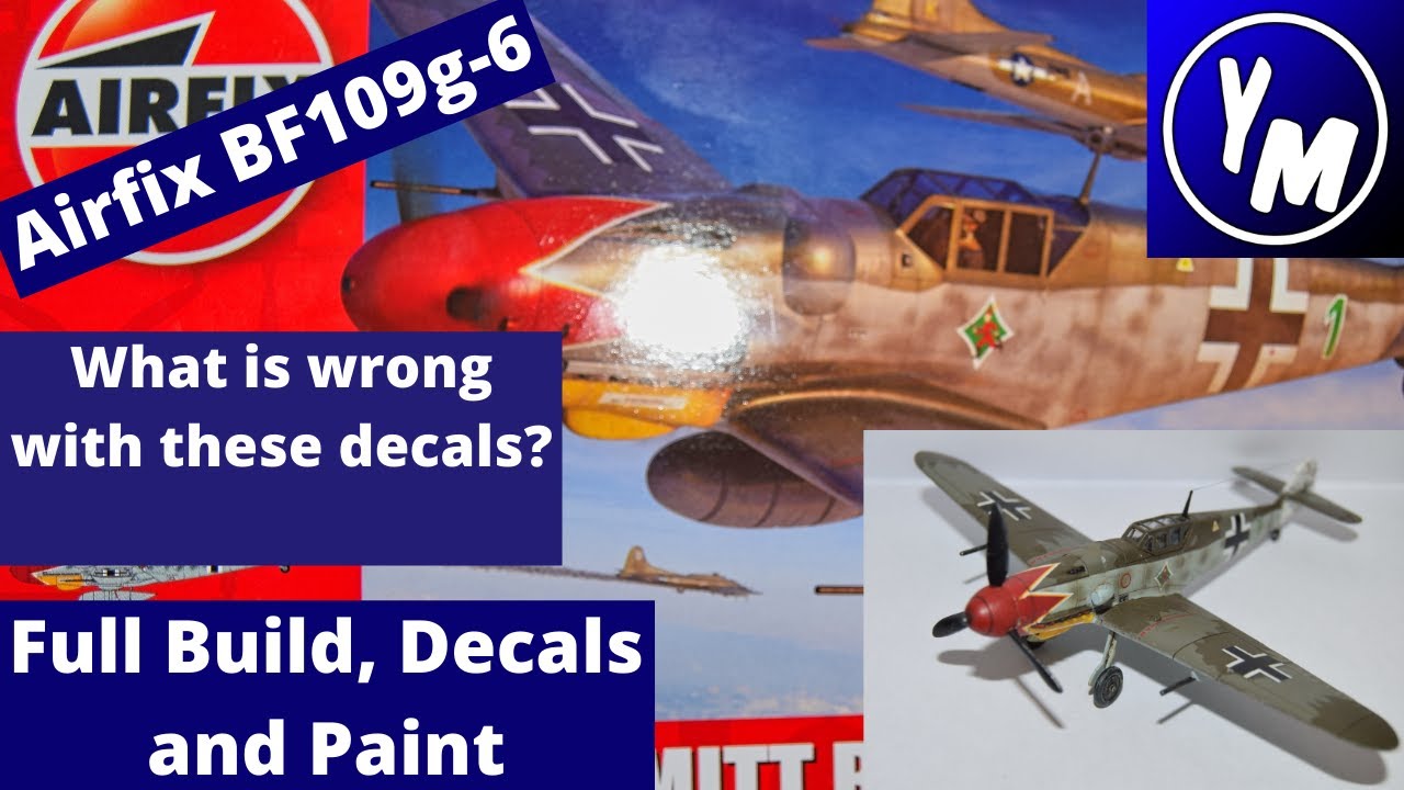 Airfix bf109 scale model kit full build, decal and paint