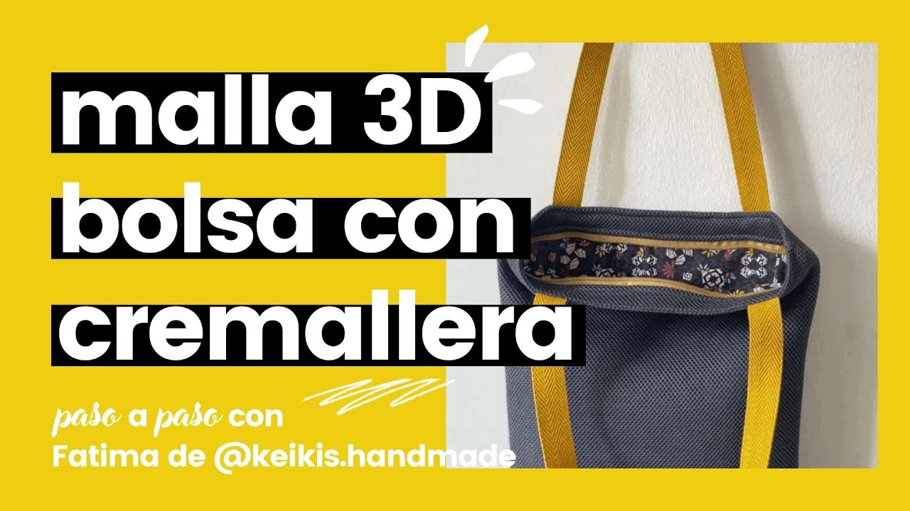 TOTE BAG con MALLA 3D. ¡Cose tu propia bolsa con cremallera! Verás que fácil es coser esta tela