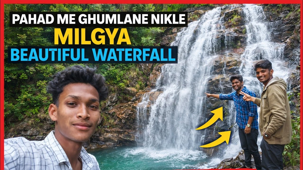 Hidden Waterfall in Mountains | Travel Vlog with Friends💦@souravjocshorts 