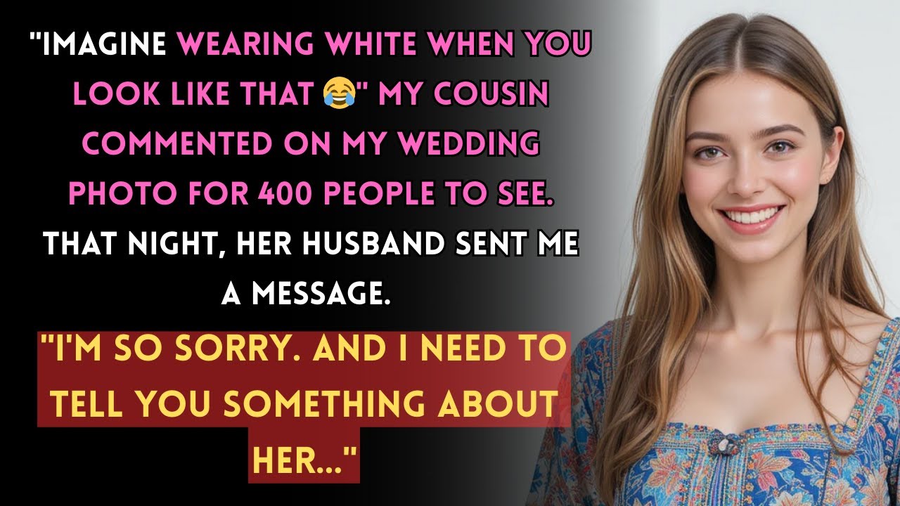 My Cousin Mocked Me on My Wedding Photo — Then Her Husband DM’d Me That Night